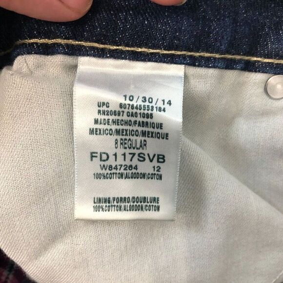 DICKIES Flannel Jeans Women's Size 8 Regular Blue Straight Leg - Picture 6 of 11